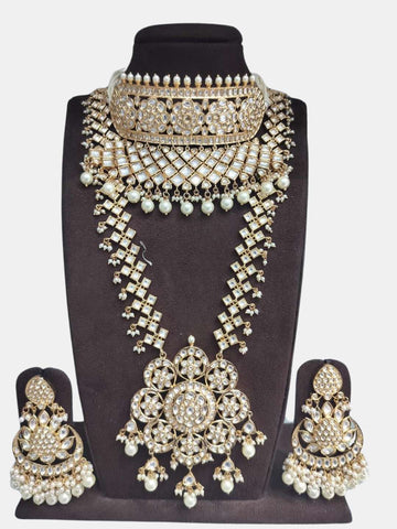 Ishhaara Classic Dulhan Chokar And Long Kundan Necklace Set