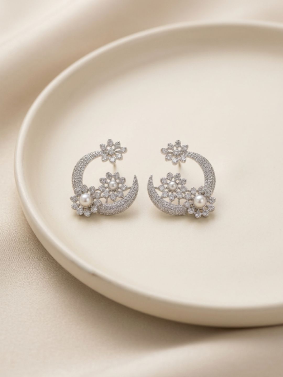 Ishhaara Classic Moon Shaped Earrings