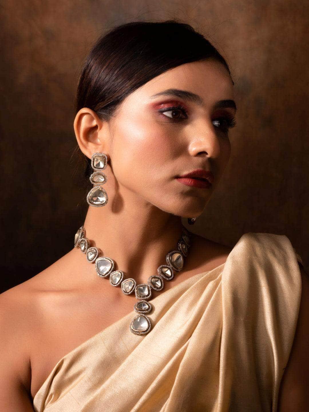 Ishhaara Classic Polki Necklace Set