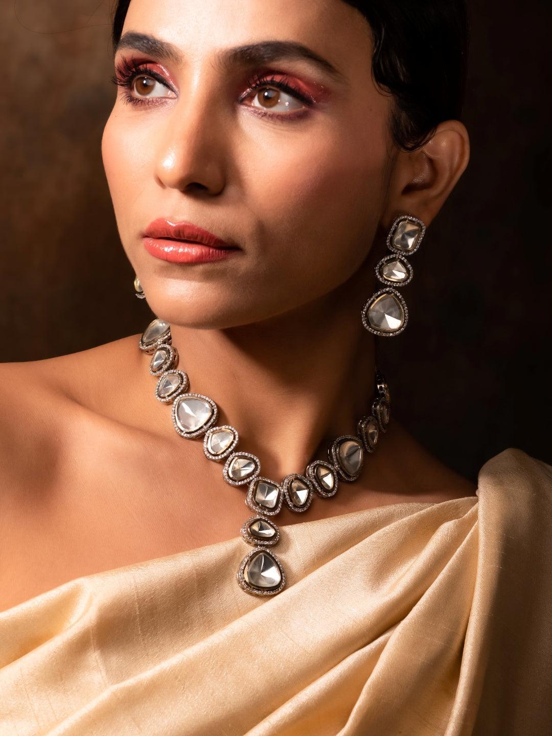 Ishhaara Classic Polki Necklace Set