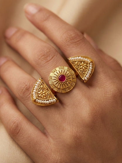 Ishhaara Classic Rajwadi Dual Finger Ring