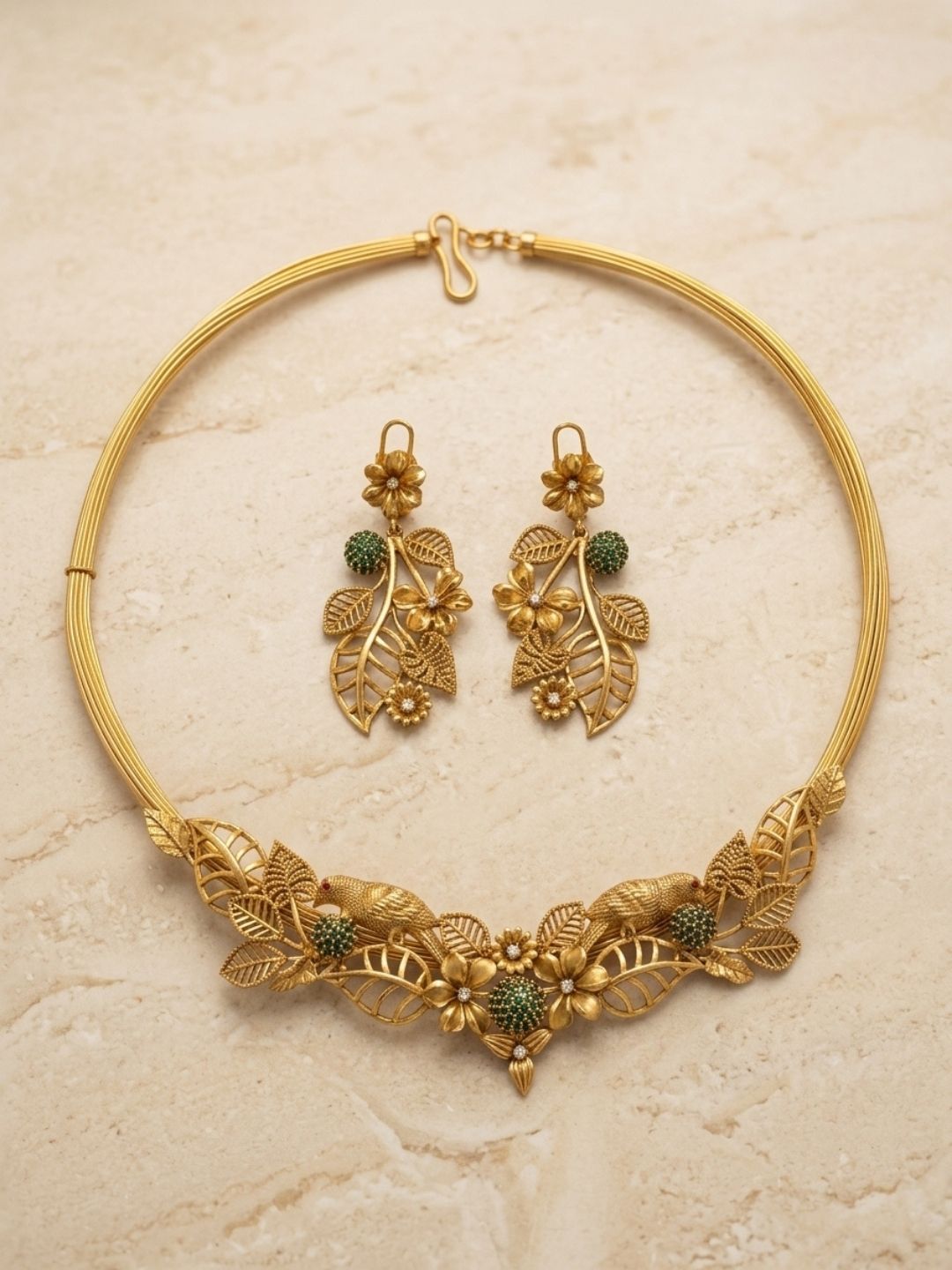 Ishhaara Classy Leaf Designed Statement Necklace