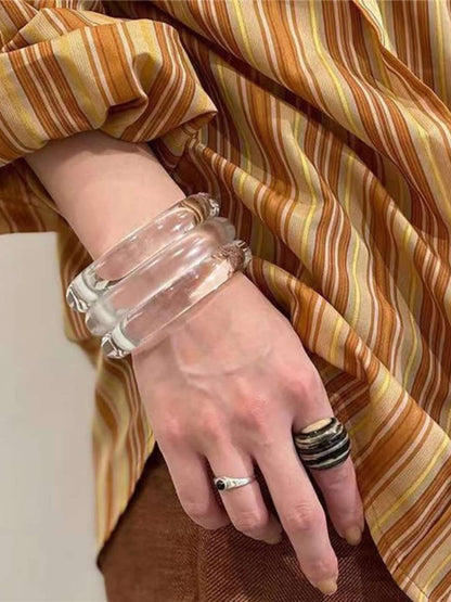 Ishhaara Clear Lucite Cuff Bracelet