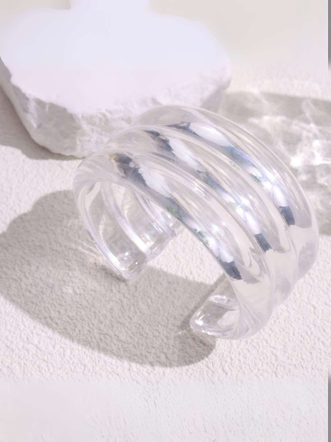 Ishhaara Clear Lucite Cuff Bracelet