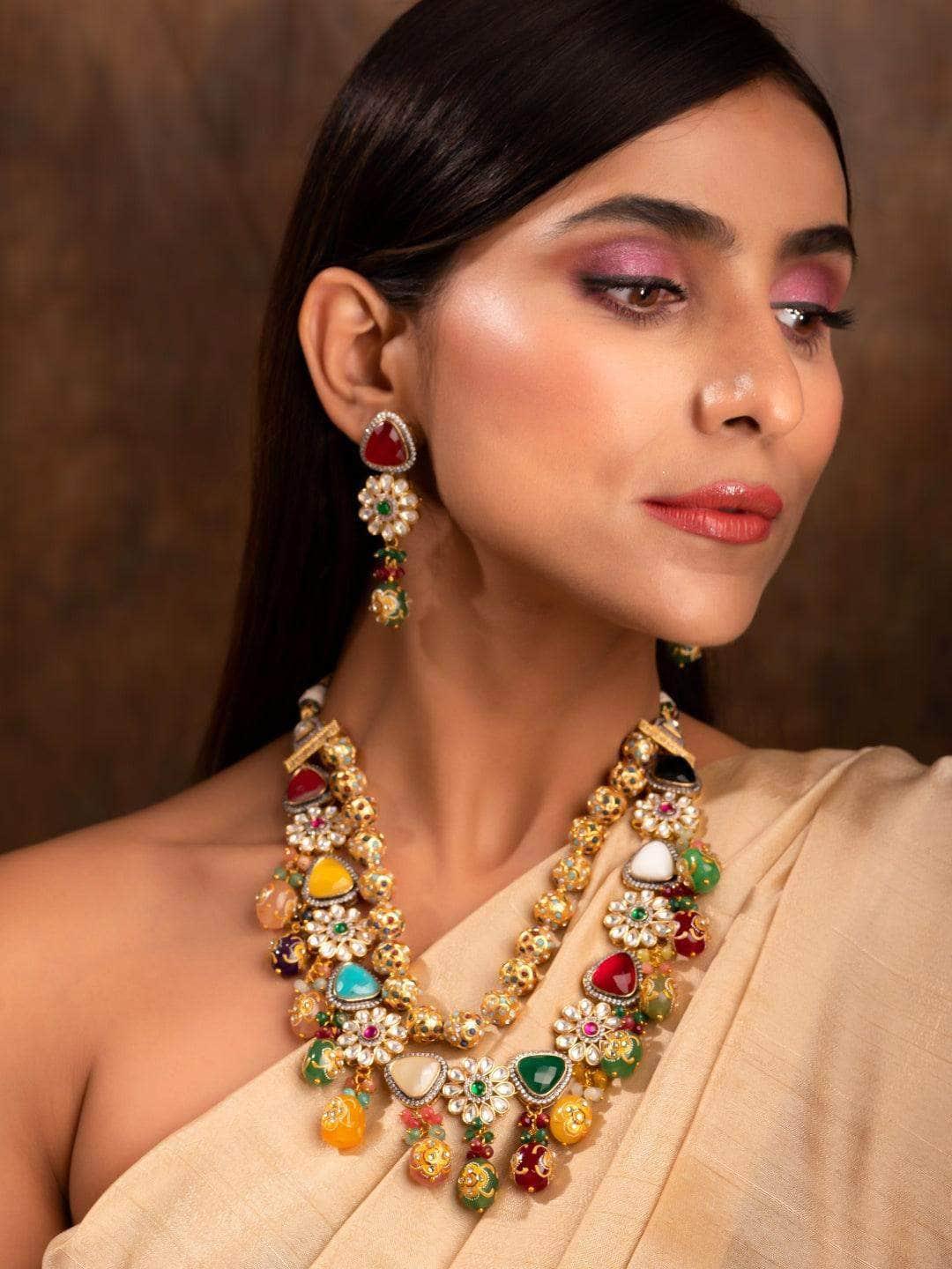Ishhaara Colorful Layered Precious Stone Set