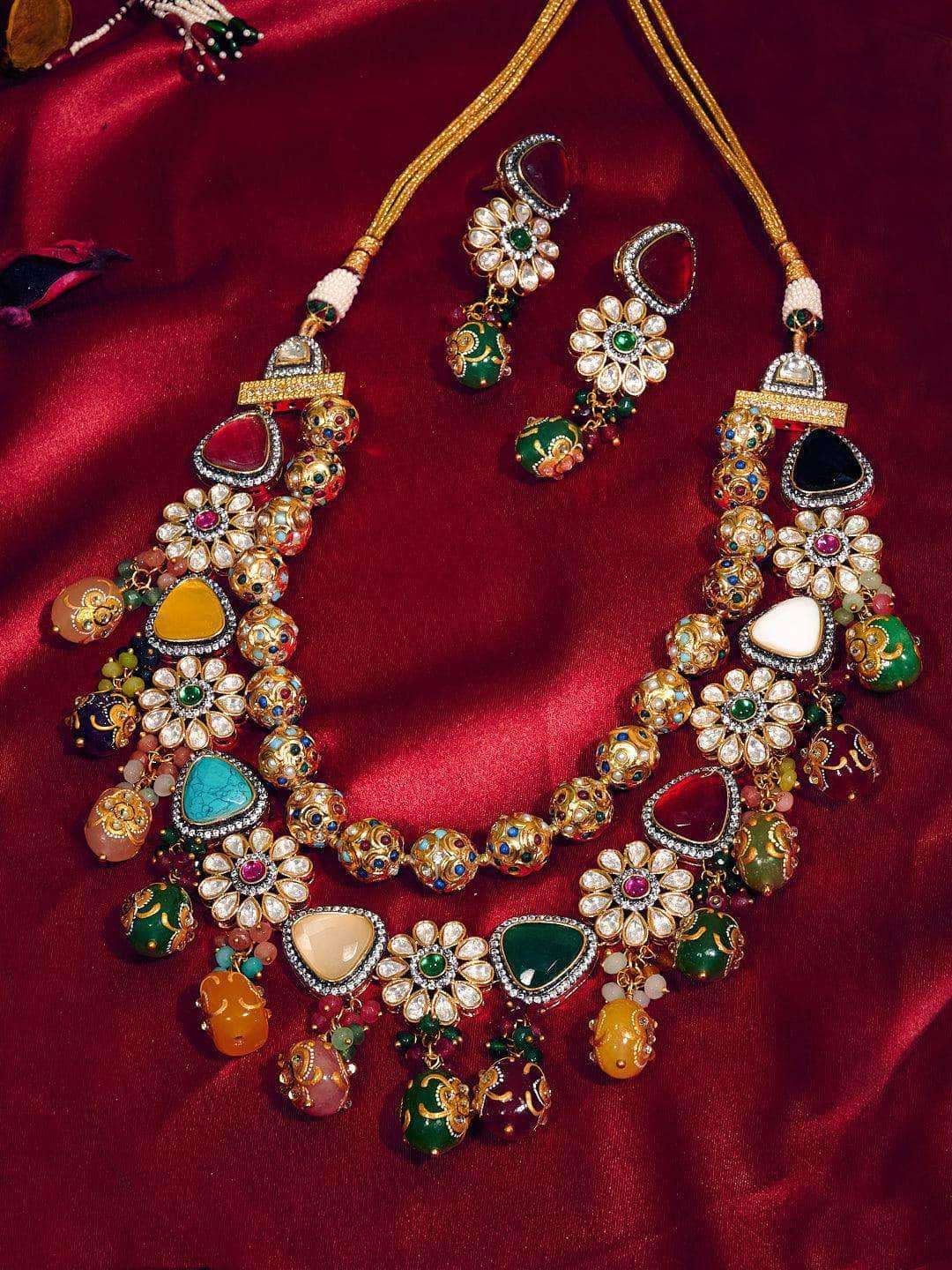 Ishhaara Colorful Layered Precious Stone Set