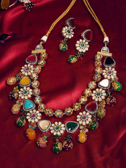 Ishhaara Colorful Layered Precious Stone Set
