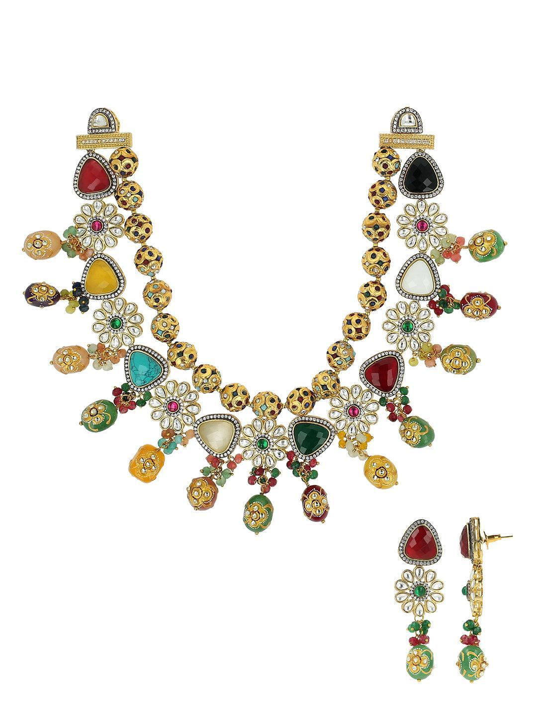 Ishhaara Colorful Layered Precious Stone Set