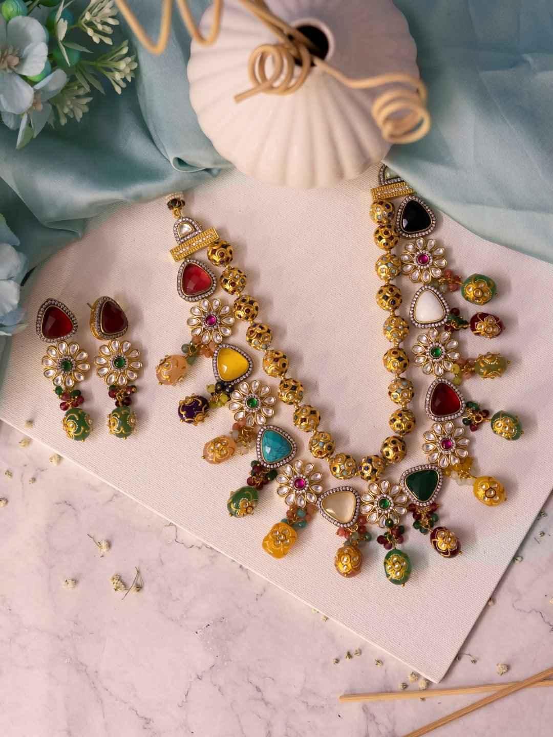 Ishhaara Colorful Layered Precious Stone Set