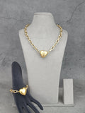 Ishhaara Combo Of Heart Chain And Bracelet