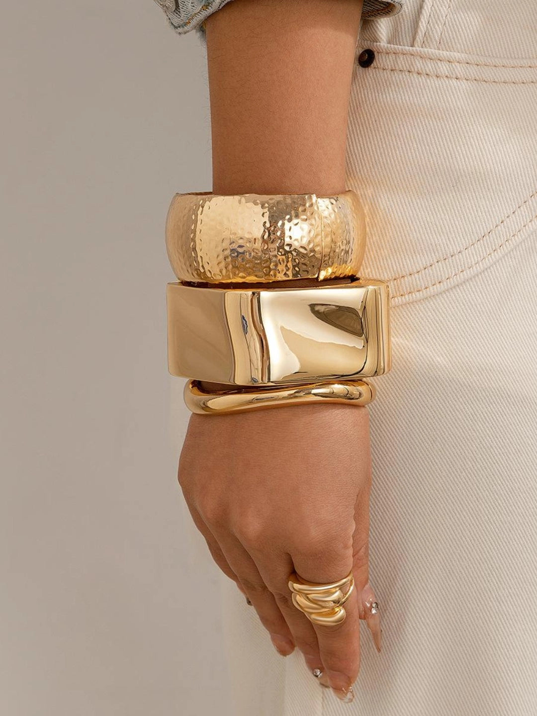Ishhaara Combo Of Three Stainless Stell Kada With Ring