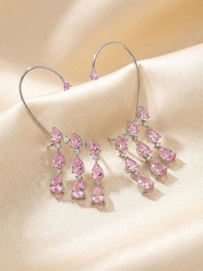 Ishhaara Contemporary American Diamond Chandbalis Earcuff Earrings
