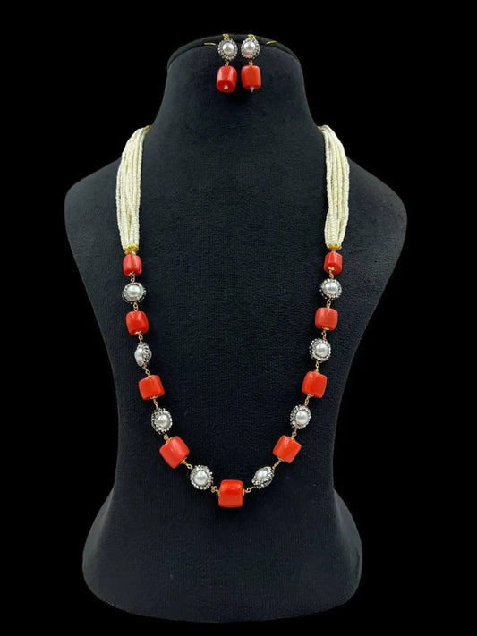Ishhaara Coral Beaded Necklace