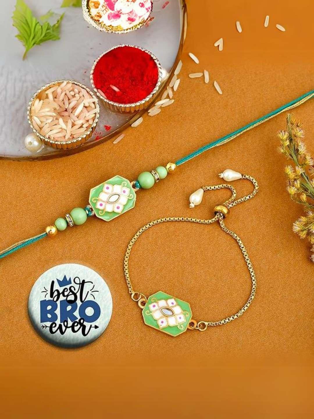 Ishhaara Couple Bracelet Rakhi Set For Bhaiya Bhabhi