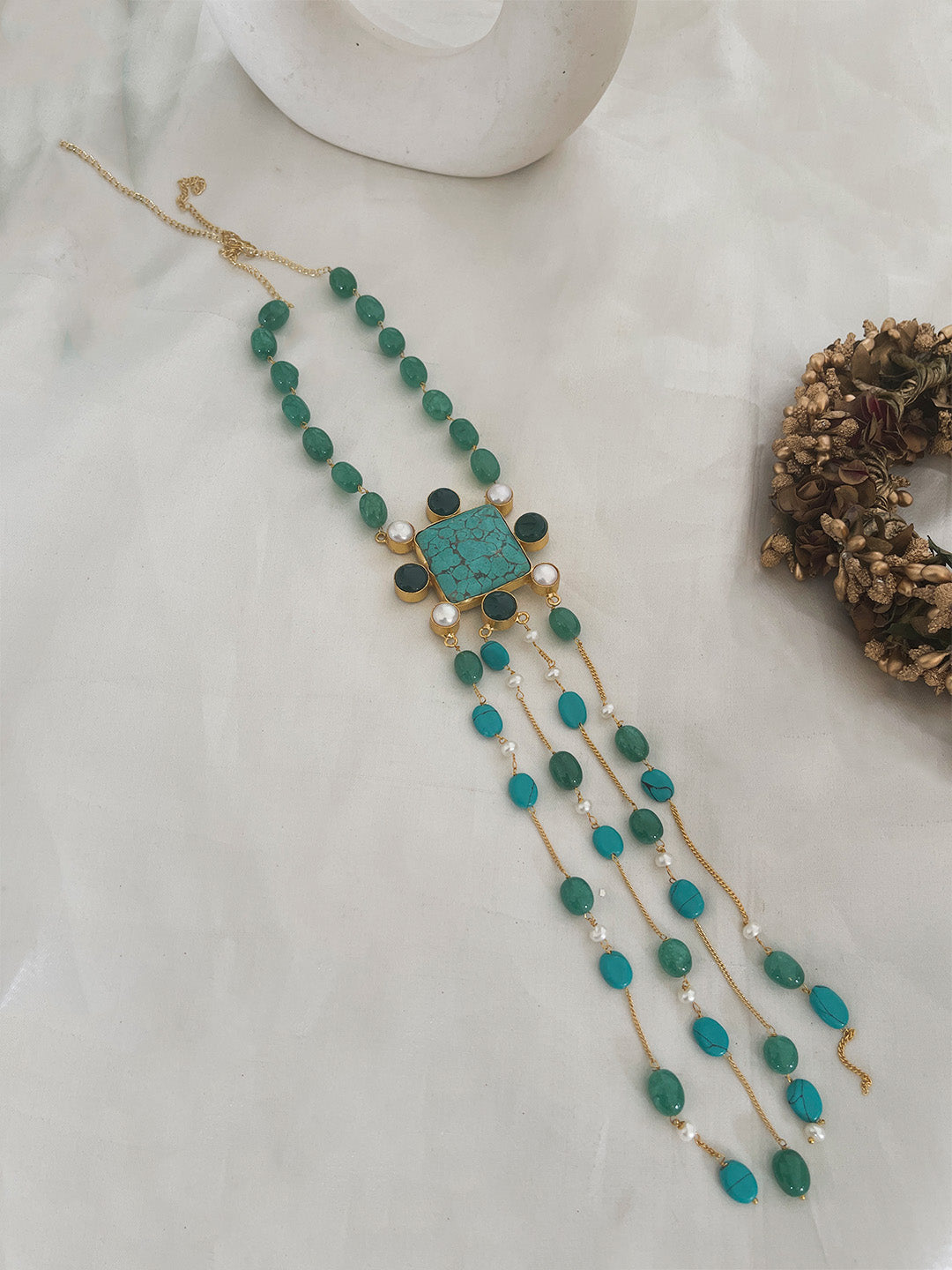 Ishhaara Creative Natural Stone Beaded Necklace