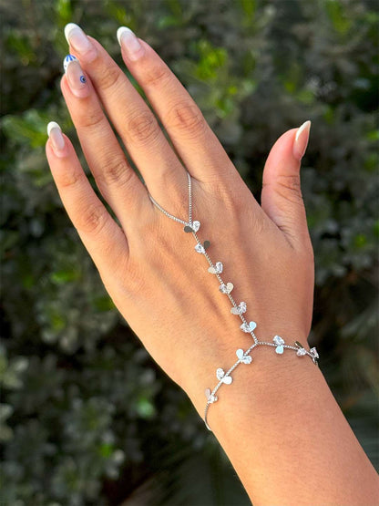 Ishhaara Crystal Leaf Designed Hand Chain