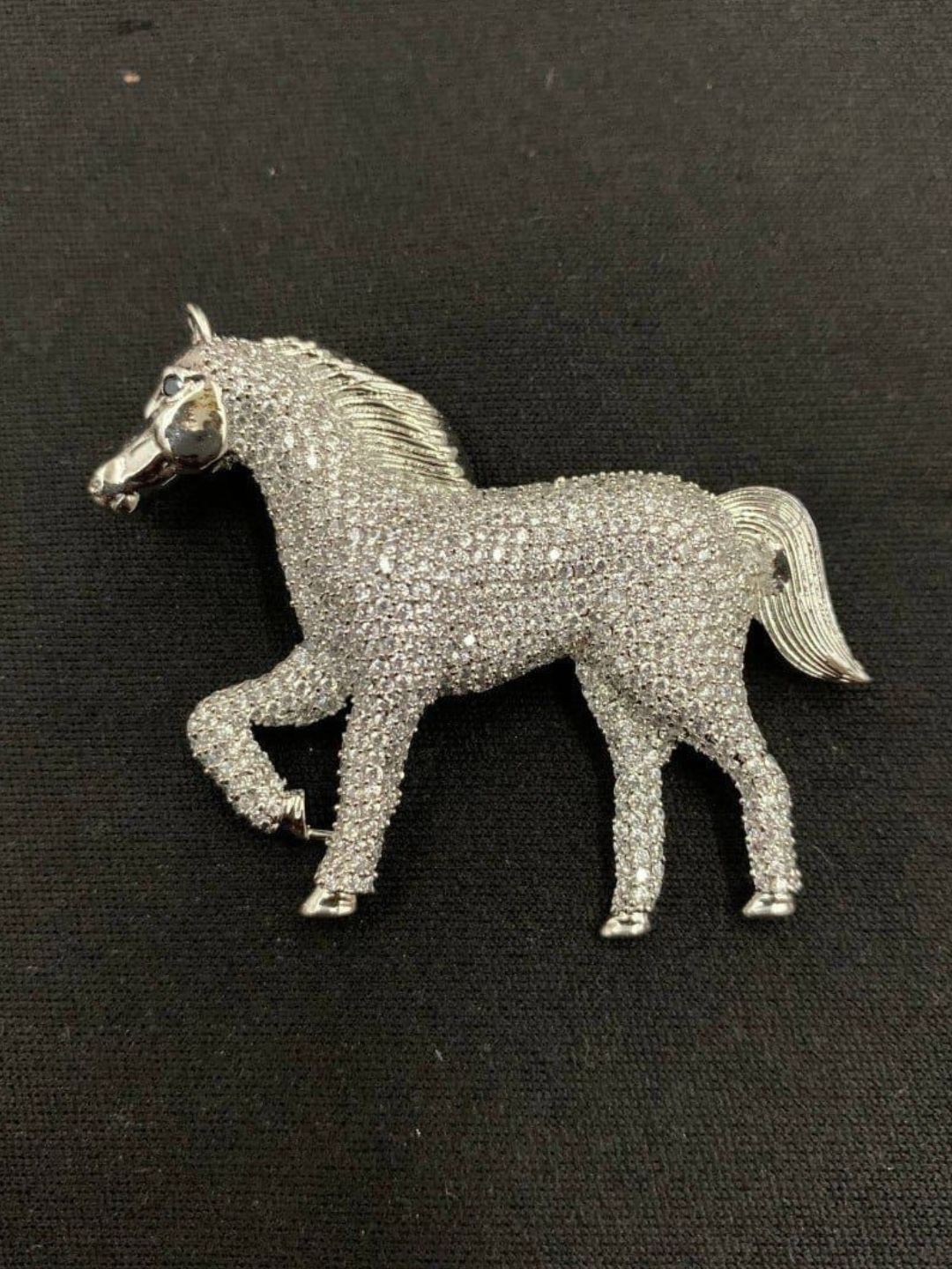 Ishhaara Crystal Steed Horse Brooch Pin