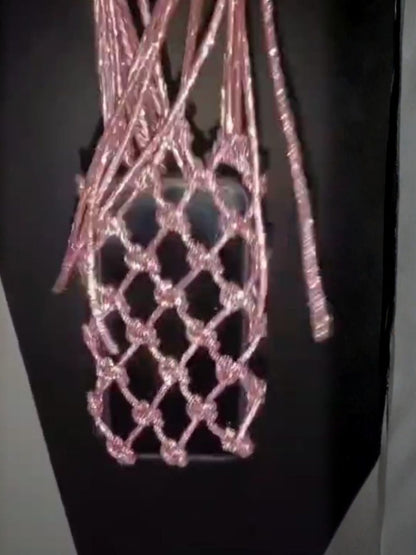 Ishhaara Crystal Weave Metallic Phone Sling