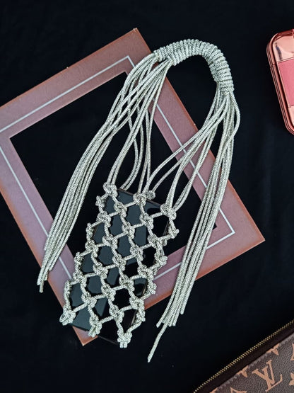 Ishhaara Crystal Weave Metallic Phone Sling