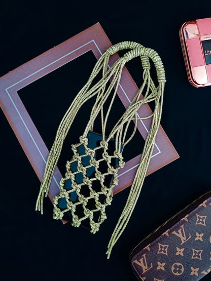 Ishhaara Crystal Weave Metallic Phone Sling