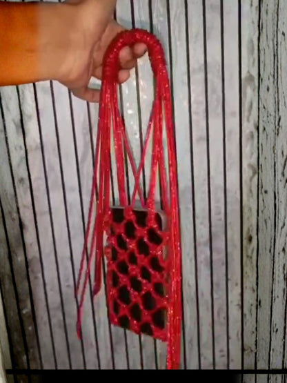 Ishhaara Crystal Weave Metallic Phone Sling