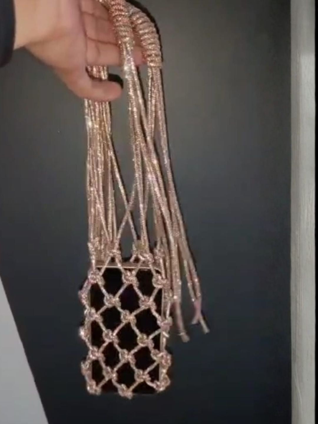Ishhaara Crystal Weave Metallic Phone Sling