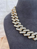 Ishhaara Cuban Chains Iced Out Bling Necklace