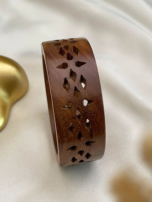Ishhaara Cut Wood Bangle Bracelet