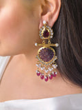 Ishhaara Cutwork Chandbali Earrings