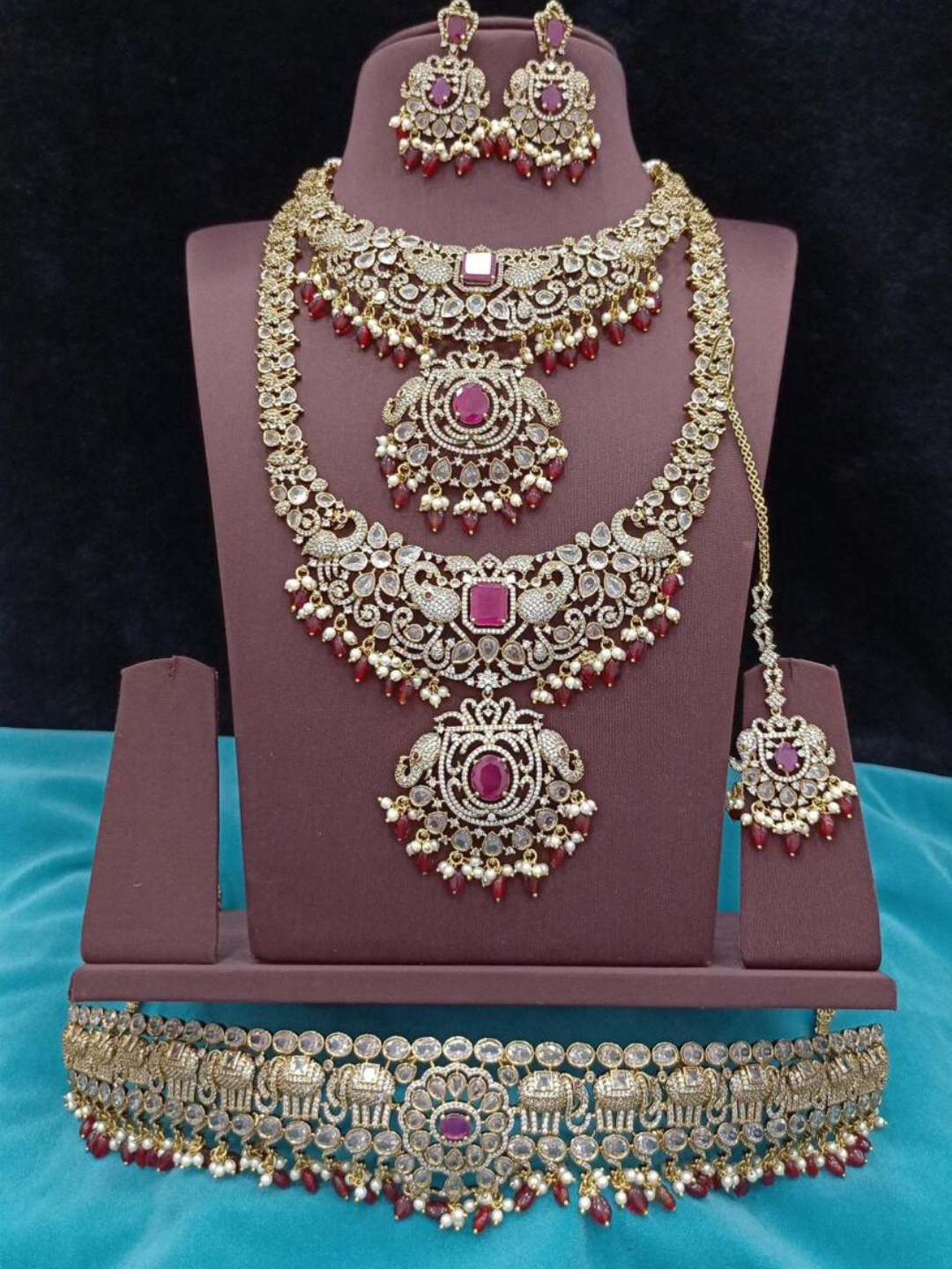 Ishhaara Cz Premium Quality Semi Bridal Set