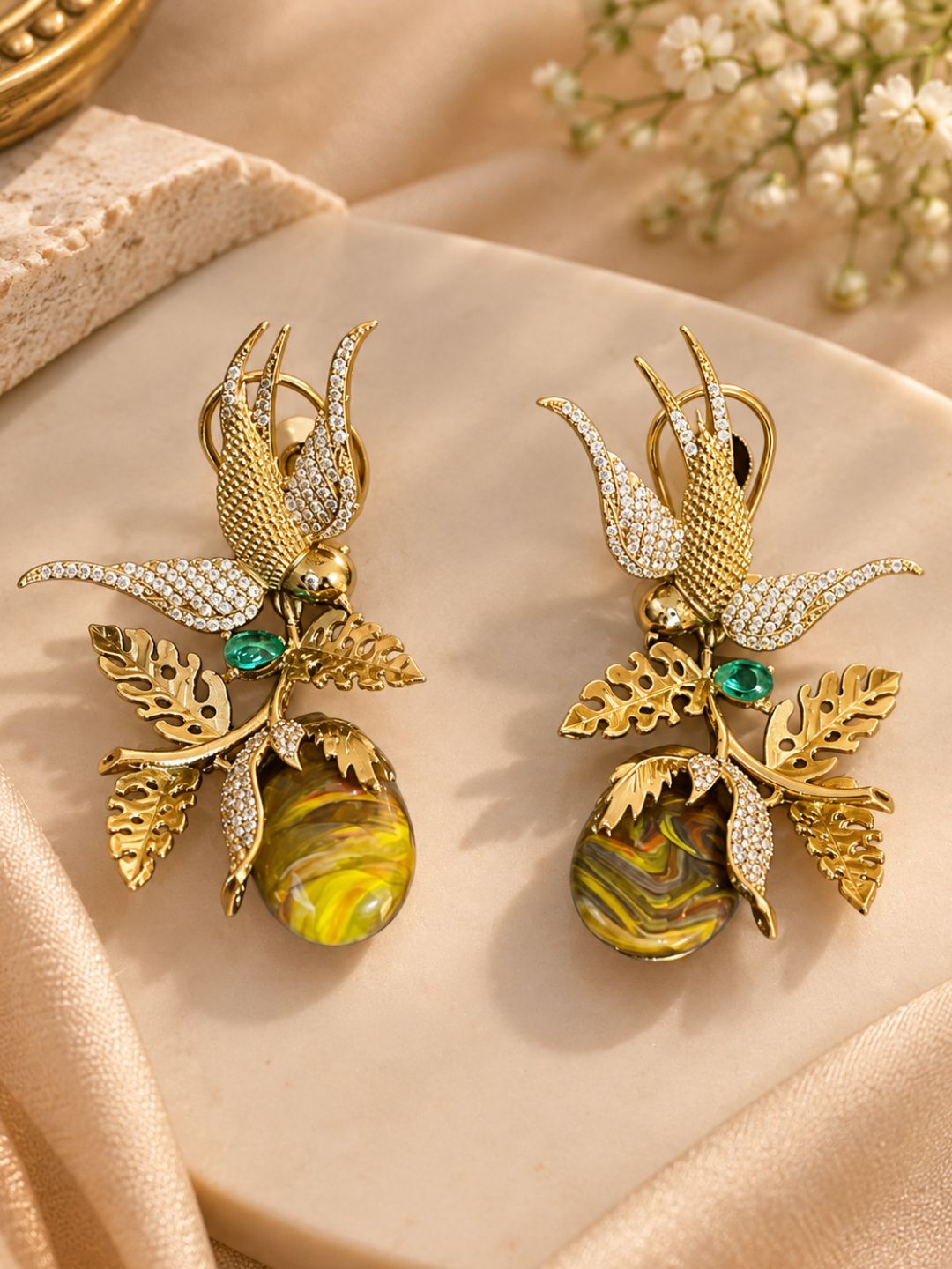 Ishhaara Dainty Phoenix Bird Earrings