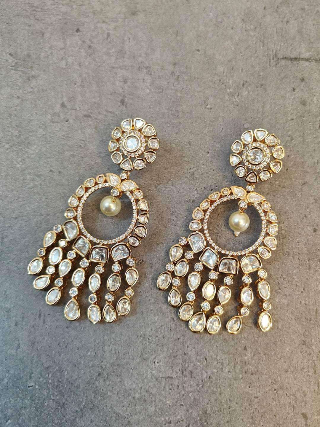 Ishhaara Dangling Kundan Studded Earrings