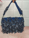 Ishhaara Dark Blue Designer Crystal Flap Bags