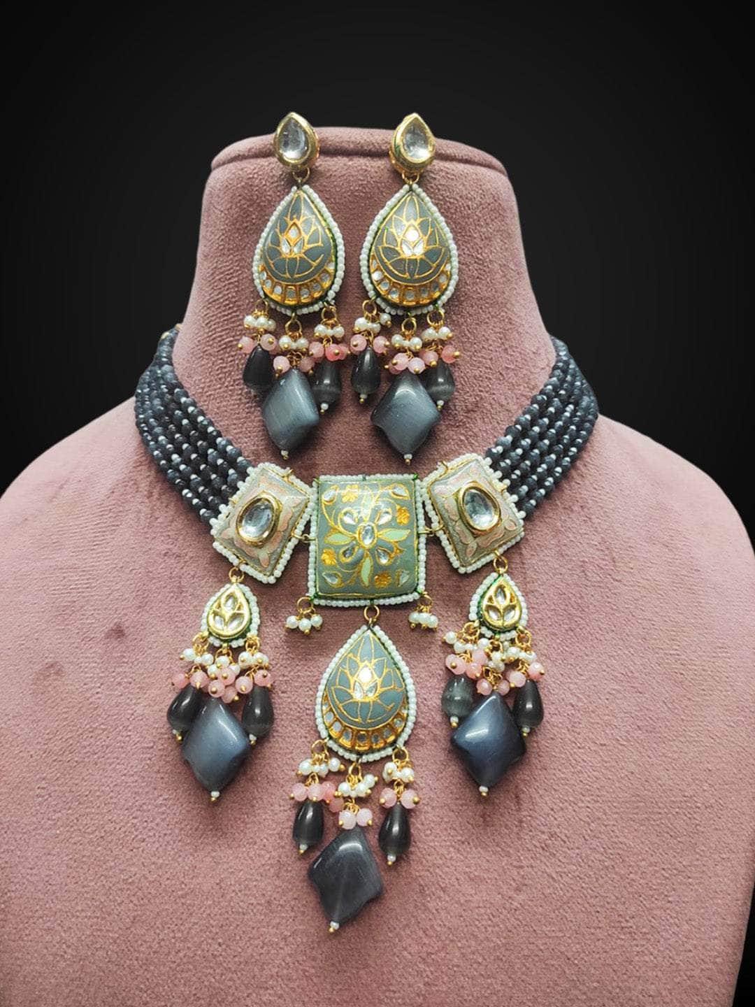 Ishhaara Drop Shaped Polki Kundan Choker