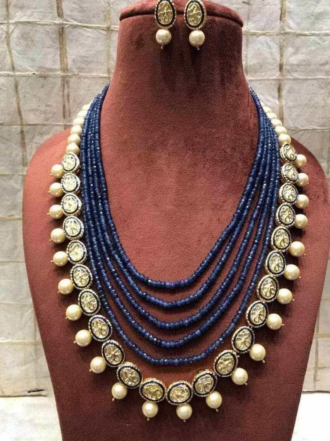 Ishhaara Long Onyx Kundan Necklace