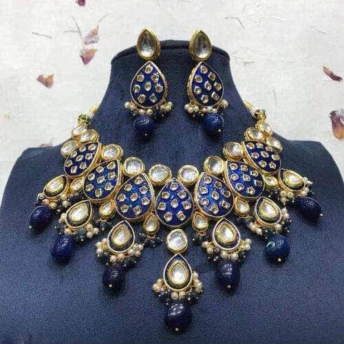 Ishhaara Meena Kundan Drop Necklace