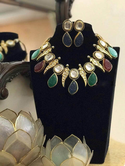 Ishhaara Parrot Motif Kundan Necklace
