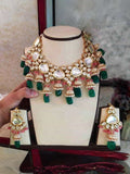 Ishhaara Dark Green Bridal Jumki Necklace