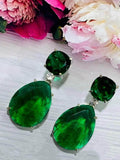 Ishhaara Dark Green Classic Crystal Earring