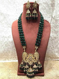 Ishhaara Dark Green Inverted Mango Pendent Necklace