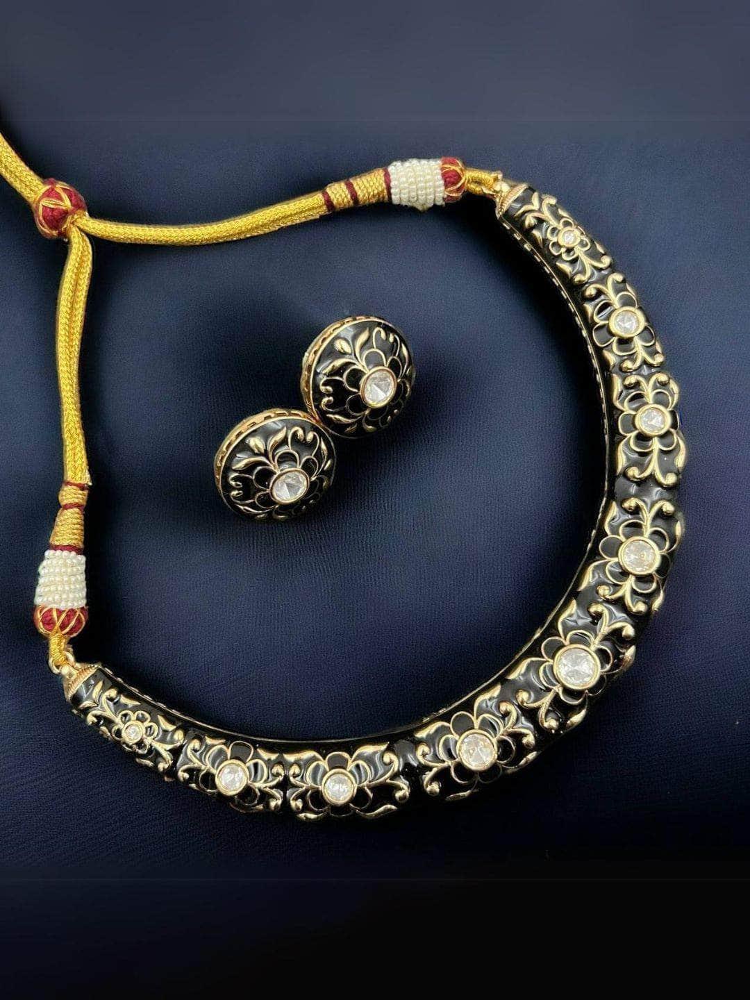 Ishhaara Kundan Hasli Meena Necklace Set