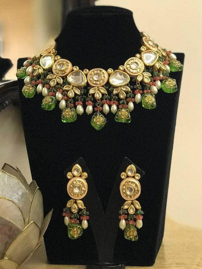 Ishhaara Paloma Rao In Kundan With Meena Design Necklace Set
