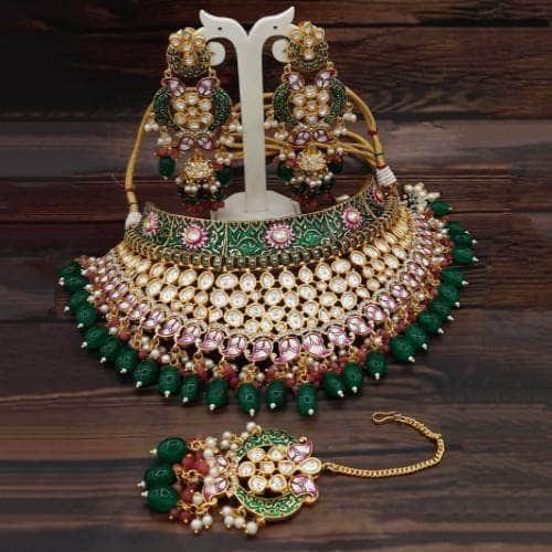 Ishhaara Pastel Single Tone Choker Necklace Set