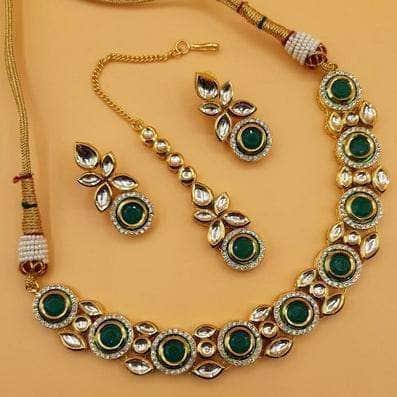 Ishhaara Round Stone Ad Kundan Simple Set