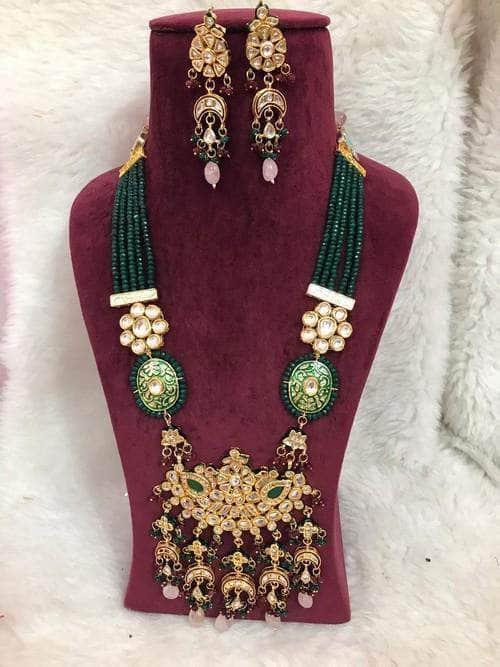 Ishhaara Semi Circular Kundan Pendant Set