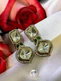 Ishhaara Dark Green Sparkling Crystal Earring