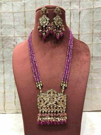 Ishhaara Rectangular Kundan Pendant Necklace
