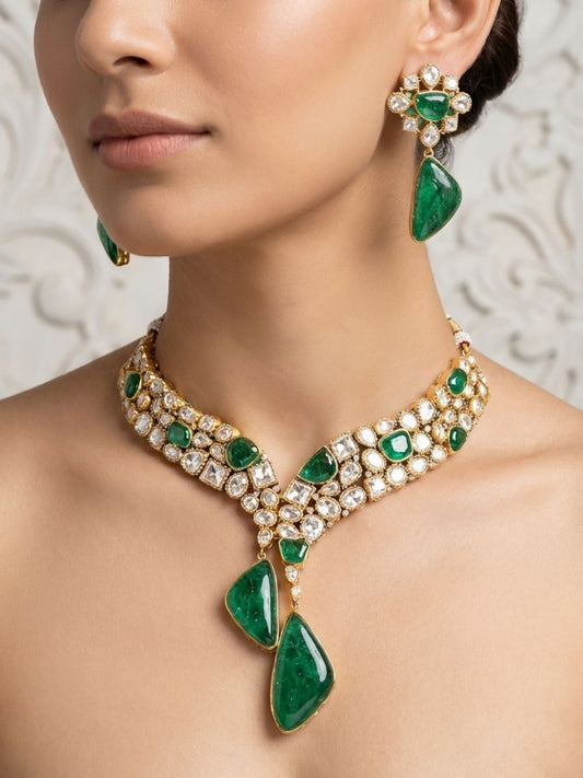 Ishhaara Dazzling Moissanite Necklace Set