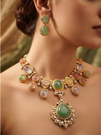 Ishhaara Dazzling Precious Stone Studded Necklace