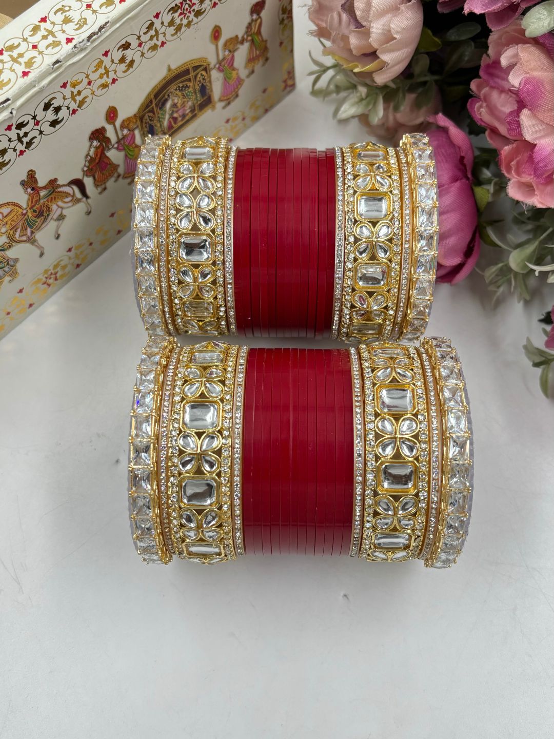 Ishhaara Deep Red Colour Punjabi Bridal Chooda